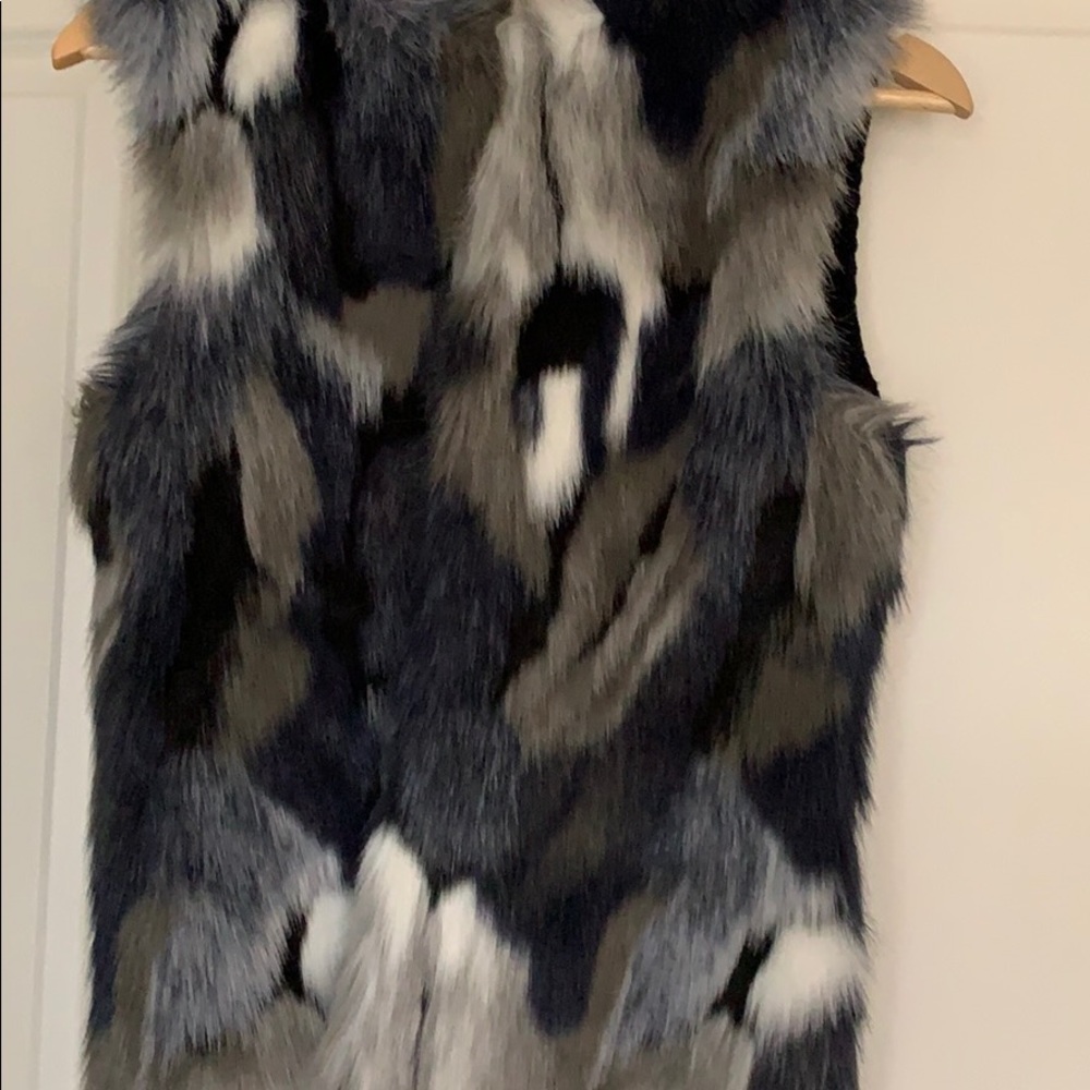 INC blue, grey and white vest